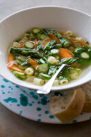 Vegetable broth with pasta
