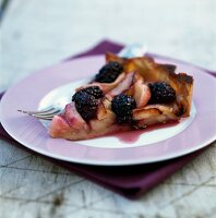 Blackberry and apple tart