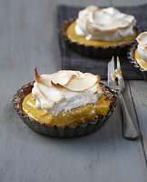 Lemon tartlets topped with meringue