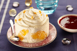 Ice cream parfait with clementines