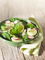 Potato spinach and radish salad