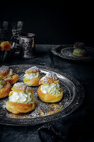 Orange cream puffs with mascarpone cream