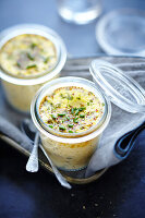 Mustard and herb flans
