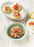 Sardine, pepper, and chive spread