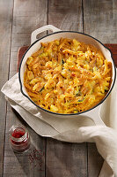 Makkaroni-Gratin mit Seeteufel