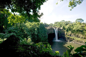 USA, Hawaii, Big Island, Rainbow Falls, Hilo, Natur, Wasser, Idylle, See