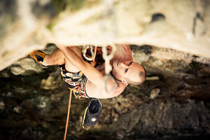 Rock Climber, Mogotes, Vinales, Pinar del Rio, Cuba, Caribbean, Latin America, America