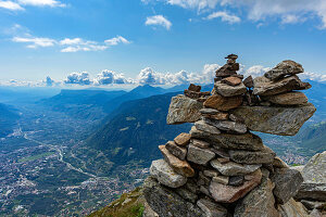 The Mutspitze 2294 m above sea level, the local mountain of Tirolo in the Texel Group Nature Park, in South Tyrol.