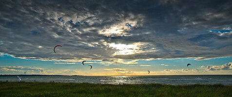 Kiting on the Baltic Sea near Großenbrode