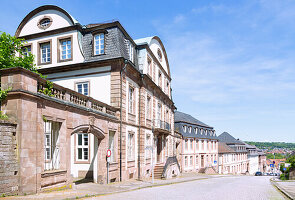 Blieskastel, barocke Hofratshäuser an der Schlossbergstraße, Saarpfalz-Kreis im Saarland in Deutschland