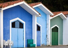 Fishing shanties,Port,Mutriku,Gipuzkoa,Basque Country,Spain,Europe