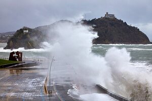 Construccion Vacia by Jorge Oteiza,Tempest in the Cantabrian Sea,Waves and Wind,Explosive Cyclogenesis,Paseo Nuevo,Donostia,San Sebastian,Gipuzkoa,Basque Country,Spain