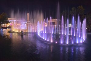 Magic fountain show at Plaza Salcedo,Vigan,Ilocos Sur,Philippines.