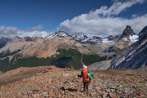 Trekking im wunderschönen Cerro Castillo Reservat, Aysen, Patagonien, Chile.