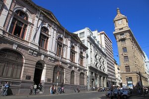 Chile,Valparaiso,Government building,Turri Clock,street scene,people,.