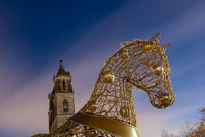 Golden Horse Sculpture, Magdeburg Cathedral, Magdeburg, Saxony-Anhalt, Germany