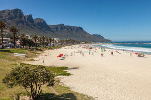 Twelve Apostles Mountain Range and Camps Bay Beach in Cape Town, Western Cape, South Africa