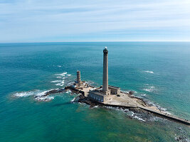 Gatteville Lighthouse near Barfleur in Normandy from the air