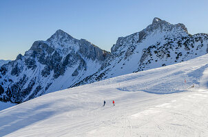 Füssener Jöchl with Hahnenkopf and Großer Schlicke, Tannheim Mountains, Allgäu, Tyrol, Austria