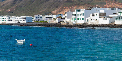 Panorama von Arrieta, Lanzarote, Kanarische Inseln, Spanien, Europa