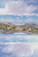 Double exposure of a New Mexico desert landscape.