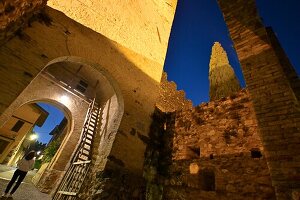 Evening in the castle of Manerba, southern Lake Garda, Lombardy, Italy