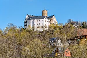 Burg Scharfenstein, bei Drebach im Erzgebirge, Sachsen, Deutschland