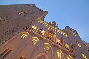  Facade of the town hall, Narbonne, Languedoc, France 