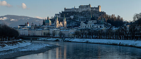 Salzburg Altstadt im Winter, Österreich