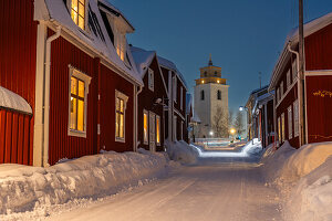  Historic town in winter; Gammelstad, Norrbotten, Sweden 