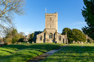Village parish church of All Saints, West Lavington, Wiltshire, England, UK