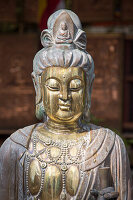 Buddhafigur aus Messing, buddhistischer Tempel Gangaramaya, Colombo, Sri Lanka, Asien