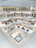 Stadtbibliothek am Mailänder Platz, Stuttgart, Baden-Württemberg, Deutschland