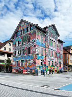 Epplehaus, Jugendzentrum mit bemalter Fassade, Tübingen, Baden-Württemberg, Deutschland