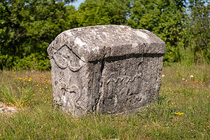  Stecci, medieval gravestones in a necropolis near Cista Velika, Croatia, Europe  