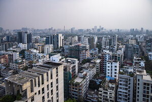 Blick über die Stadt vom Dach des Sarina Hotels, Dhaka, Dhaka, Bangladesch, Asien