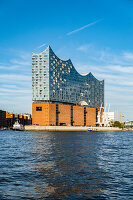 Skyline von Hamburg mit Elbphilharmonie, Elbe, Hafen Hamburg, Hamburg, Norddeutschland, Deutschland