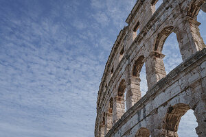  The outer wall of the Roman Amphotheatre in Pula, Istria, Croatia. 