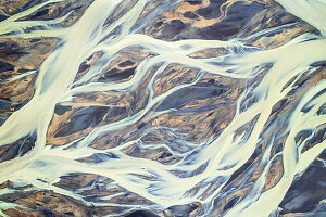  Summer, Aerial, Glacier River, River, Abstract, Iceland, Europe 