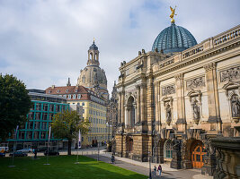  View from Brühl&#39;s Terrace to the Frauenkirche, Old Town, Dresden, Saxony, Germany, Europe 