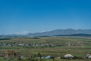 Rural landscape with canyon and river close to Tsalka town in Shida Kartli region in Georgia