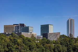 Moderne Hochhäuser auf dem Kirchberg-Plateau im Kirchberg-Viertel der Stadt, Luxemburg, Europa