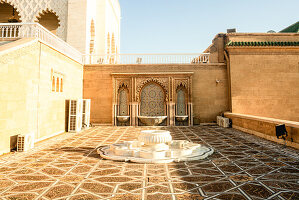  Cultural landmark, the Hassan Tower in Rabat, Morocco, in the evening sun. 