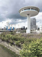  A prototype of the residential tower &quot;Lighthouse Living&quot; in Hamburg&#39;s Hafencity, Hamburg, Germany, Europe 