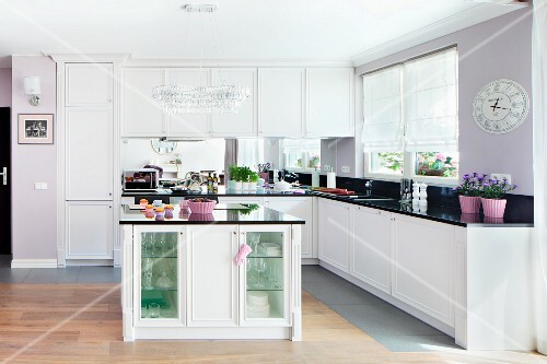 An Elegant Ed Kitchen With White License Images 11296875 An Elegant Ed Kitchen With White