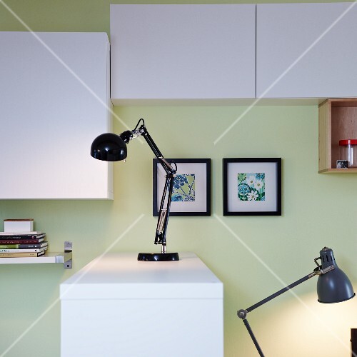 Two Desk Lamps With Articulated Stands For A Home Office And As A
