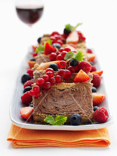 Chocolate parfait with fresh berries